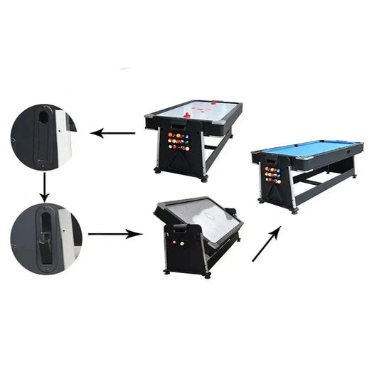 Mesa Multijuegos 4 en 1 - Billar Pool - Ping pong - Air Hockey - Comedor Importada