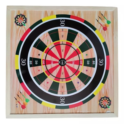 Juego de Parques Magnetico  6 Puestos Tablero Madera  + Tiro Al Blanco
