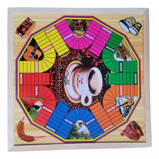 Juego de Parques Magnetico  6 Puestos Tablero Madera  + Tiro Al Blanco