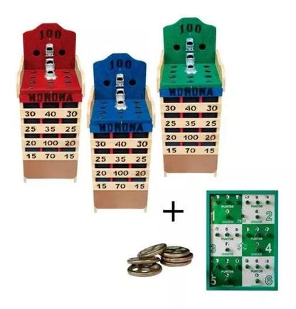 Juego de Rana Corriente Con Sapos Rusticos , Tablero + 7 Argollas