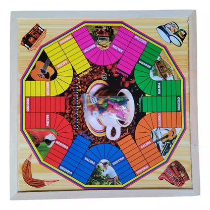 Juego de Parques Magnetico  6 Puestos Tablero Madera  + Tiro Al Blanco