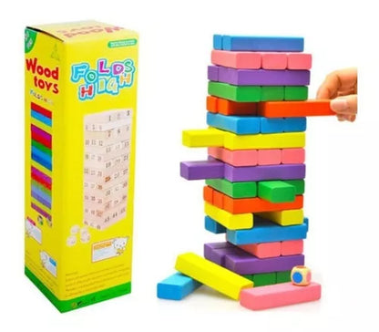 Juego Jenga De Madera Mediano Colores O Números