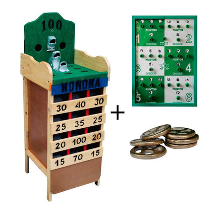 Juego de Rana Corriente Con Sapos Rusticos , Tablero + 7 Argollas