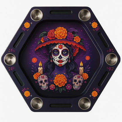 Mesa de Poker Hexagonal La Catrina en Madera Vinilo Laminado