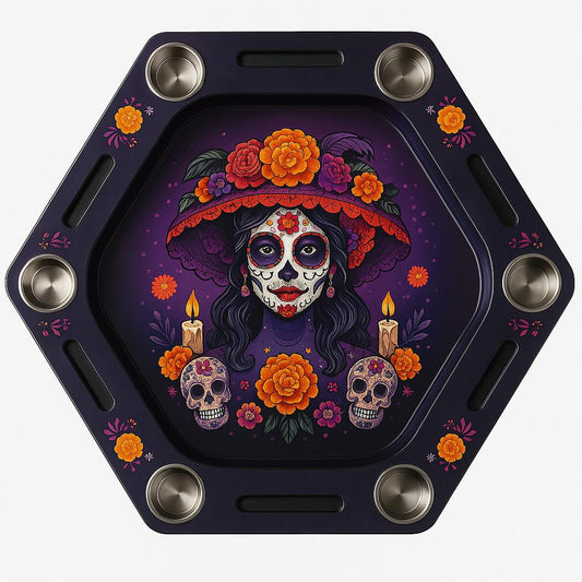 Mesa de Poker Hexagonal La Catrina en Madera Vinilo Laminado