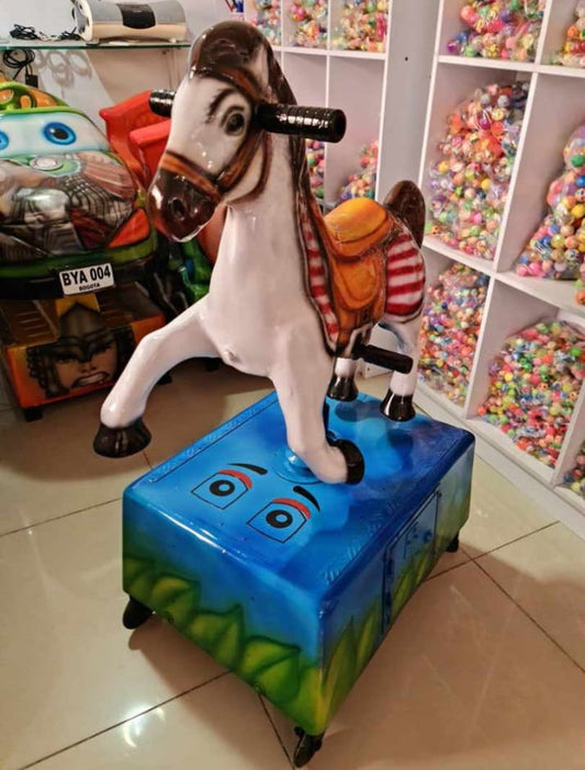 Caballito Mecánico para Niños con Base Iluminada | Atracción Infantil para Negocios