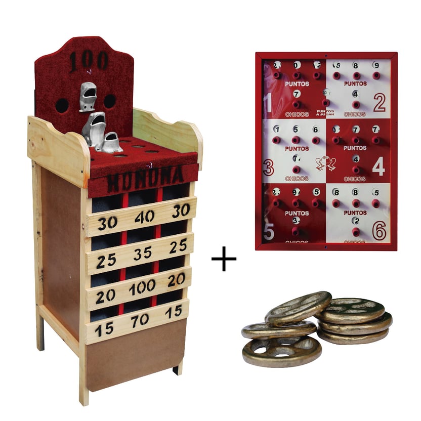Juego de Rana Corriente Con Sapos Rusticos , Tablero + 7 Argollas
